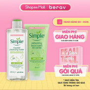 [SIMPLE XANH] COMBO NƯỚC TẨY TRANG + SỮA RỬA MẶT SIMPLE Dịu Nhẹ Refreshing Facial Wash 150&200ML
