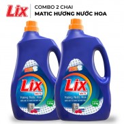 Bộ 2 chai nước giặt Lix Matic hương nước hoa 3.8Kg/ chai - Dùng cho máy giặt cửa trước - 2C-NGM01
