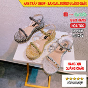 GIÀY SANDAL ĐẾ XUỒNG ĐINH TÁN NỮ DƯỚI 7CM QUẢNG CHÂU