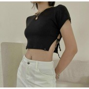 Áo Croptop Xẻ 2 Bên Cột Nơ [Video + Ảnh] P5114
