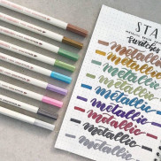  Bút lông mềm Sta metallic ngòi Brush viết Calligraphy