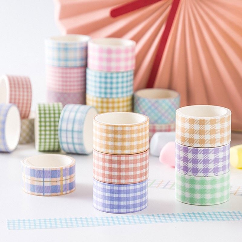 Set 4 cuộn washi tape caro - MS17