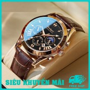 Đồng hồ nam dây da POEDAGAR 2871 cơ cấu thạch anh kim chỉ chống nước cho nam