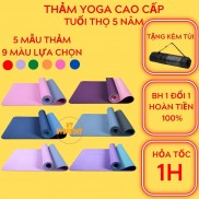 Thảm yoga chống trượt, Thảm tập Yoga định tuyến, tập GYM tpe 2 lớp 6MM-8MM TẶNG TÚI BẢO HÀNH 1 ĐỔI 1
