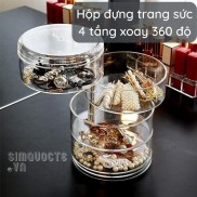  Hộp đựng trang sức bông tai 4 tầng xoay 360 HNTS1