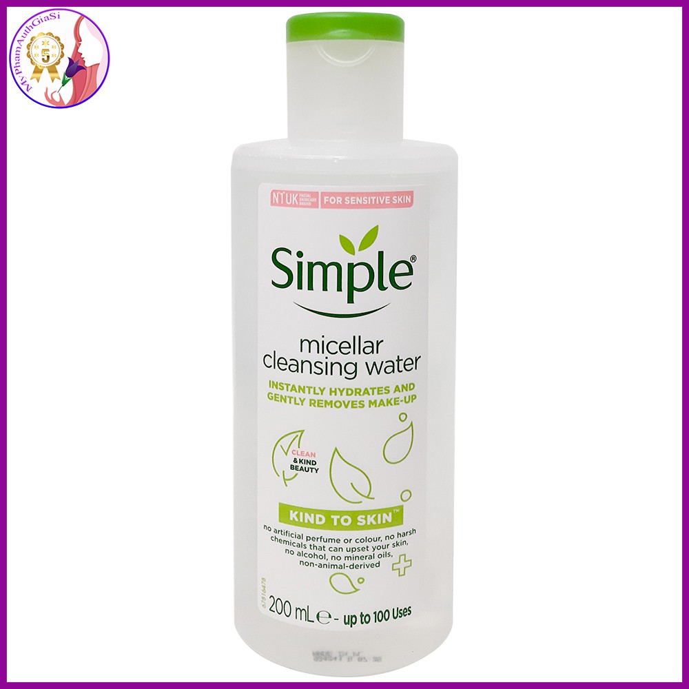 Nước tẩy trang simple kind to skin micellar cleasing water