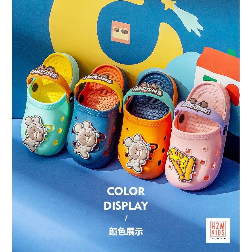 Dép cho bé Cheerful Mario, sục cross cho bé trai bé gái chống trơn trượt chính hãng SM4