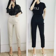 quần tây đai vuông, quần baggy cúc lệch,028