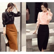chân váy bút chì,chân váy công sở vạt chéo m605