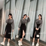 chân váy xẻ tà,chân váy umi,có quần lót trong chống lộ