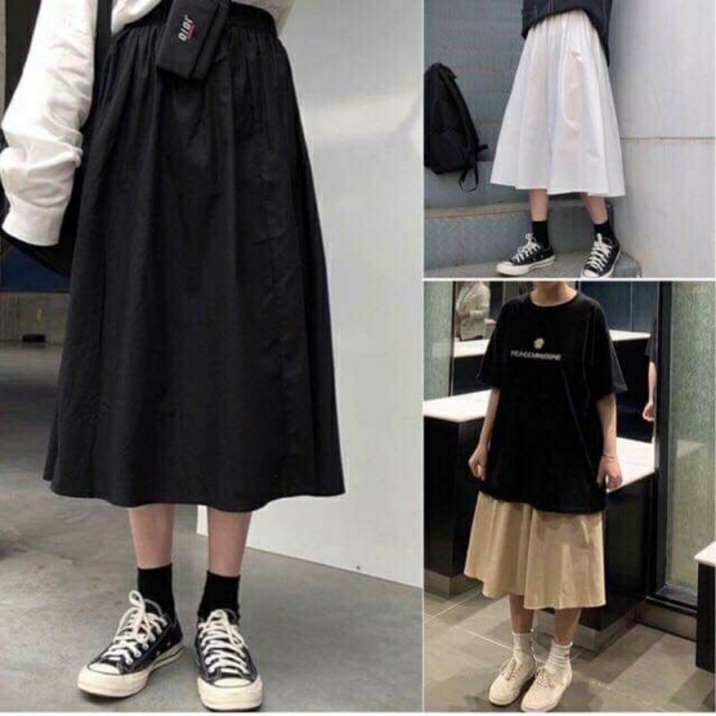 chân váy xoè ullzang, chân váy thô xòe 928