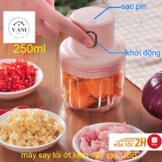Máy xay tỏi ớt bằng điện cầm tay mini tiện dụng - Máy xay đa năng 250ml
