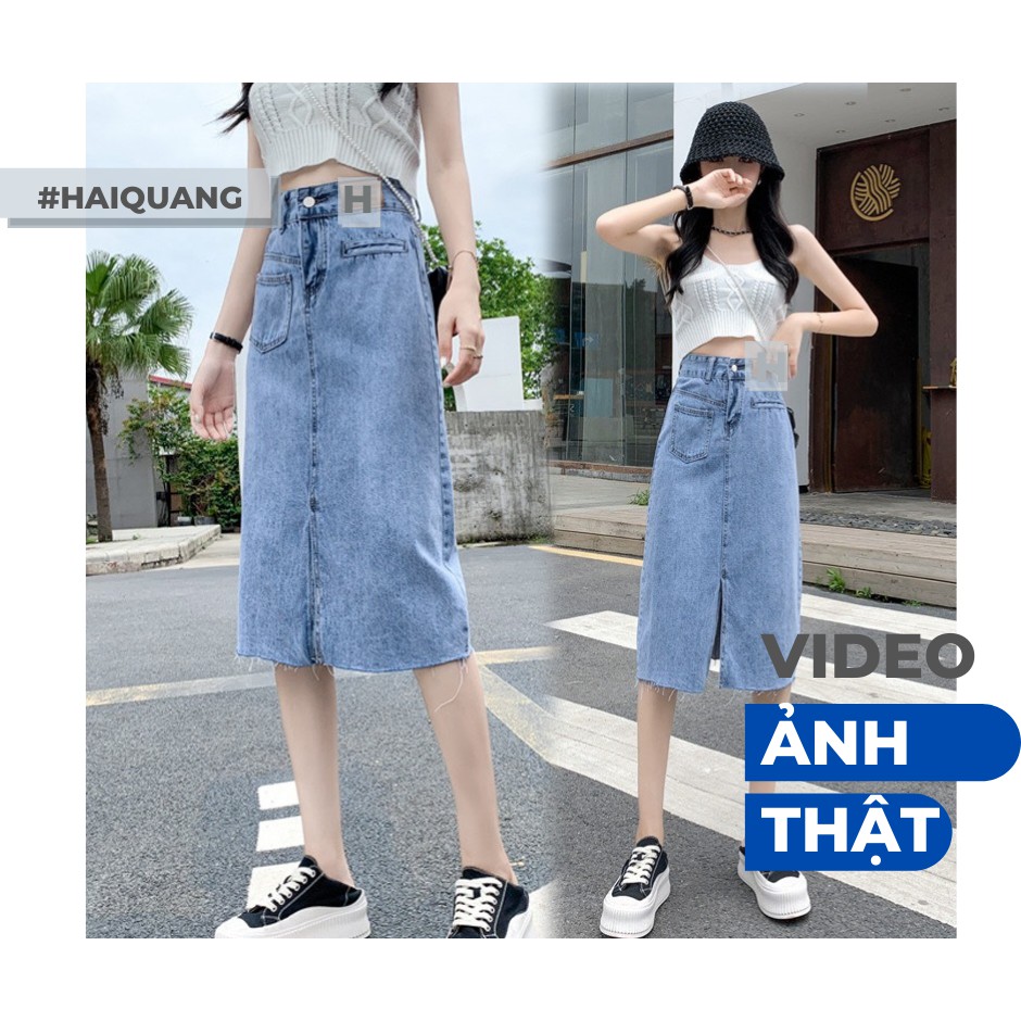 CHÂN VÁY DÀI JEAN CHÂN VÁY CHỮ A DÁNG DÀI HAIQUANG CHẤT JEAN ĐẸP KHÔNG PHAI  KHÔNG XÙ VẢI - MÃ 306