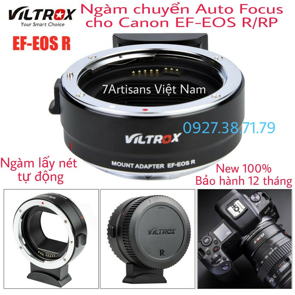 (CÓ SẴN) Ngàm chuyển AF Auto Focus Viltrox EF-EOS R (Chính hãng)