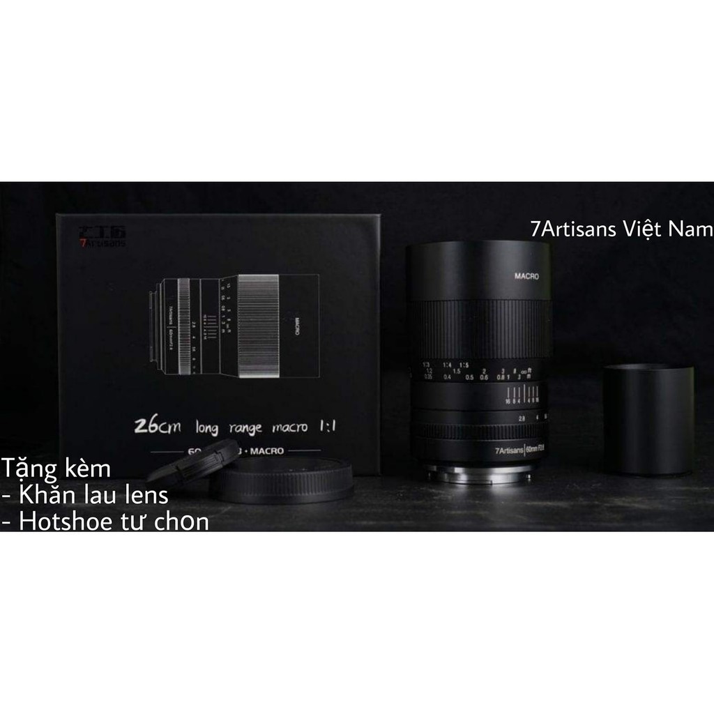 Ống kính 7Artisans 60mm F2.8 Mark II - Macro 1:1 dùng cho Sony E, Fujifilm, Canon EOS-M, Nikon Z và Pana/Olympus M4/3