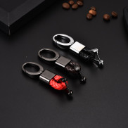 Móc khóa da cao cấp H107 mới móc khóa ô tô xe máy cổ điển tặng kèm một tua vít Chammart