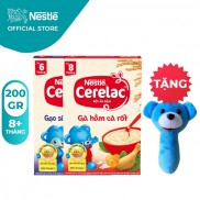 [Tặng 1 Lục Lạc Gấu] Combo 2 Hộp Bột Ăn Dặm Nestlé Cerelac Gạo Sữa Và Gà Hầm 200g/Hộp
