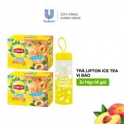 Combo 2 Hộp Trà Lipton Ice Tea (16 Gói/Hộp) + Quà Tặng 1 Bình Thủy Tinh Cao Cấp