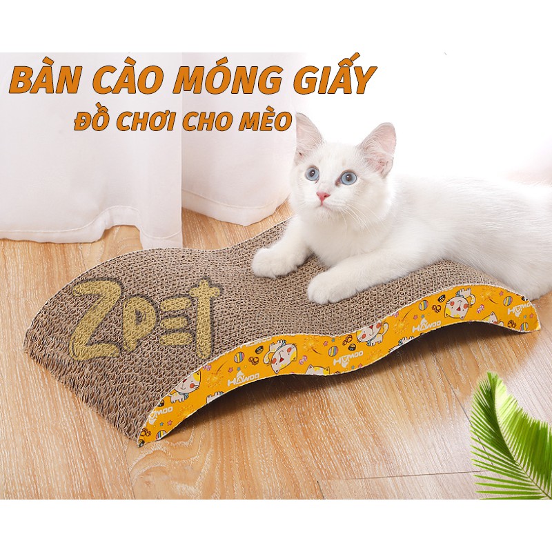 Bàn cào móng cho mèo dạng lượn sóng 45*23.5*4CM ( Có thể bỏ catnip)