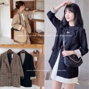 Áo blazer 4 cúc túi nắp hàn quốc - Áo vest 2 lớp kèm ảnh/video thật