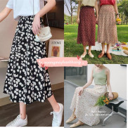 Chân váy hoa nhí vintage 2 lớp - Xưởng may hạnh hồng