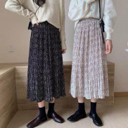 Chân váy hoa nhí vintage xếp ly quảng châu cực xinh - Xưởng May Hạnh Hồng
