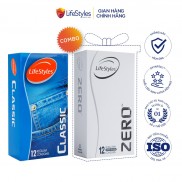 Combo 1 hộp bao cao su LifeStyles Classic 12 bao + 1 hộp bao cao su LifeStyles Zero 12 bao