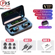 Tai Nghe Bluetooth mini Amoi F9-10 Pro Max 2020 Bản QUỐC TẾ Nút cảm ứng Pin 2000Mah Kiêm Sạc dự phòng