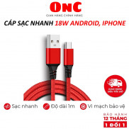 Dây Cáp Sạc Nhanh ONC Flash Cho Android, Iphone Dài 1 mét