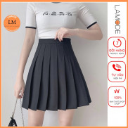 Chân váy xếp ly lưng cao phong cách hàn quốc dành cho phái đẹp LAMODE, chân váy chữ a ngắn xếp ly