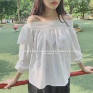 [Ảnh thật/Video] Váy áo trễ vai mặc 2 kiểu Hàn Quốc, Áo thắt nơ trễ vai tay dài - Dorita Boutique