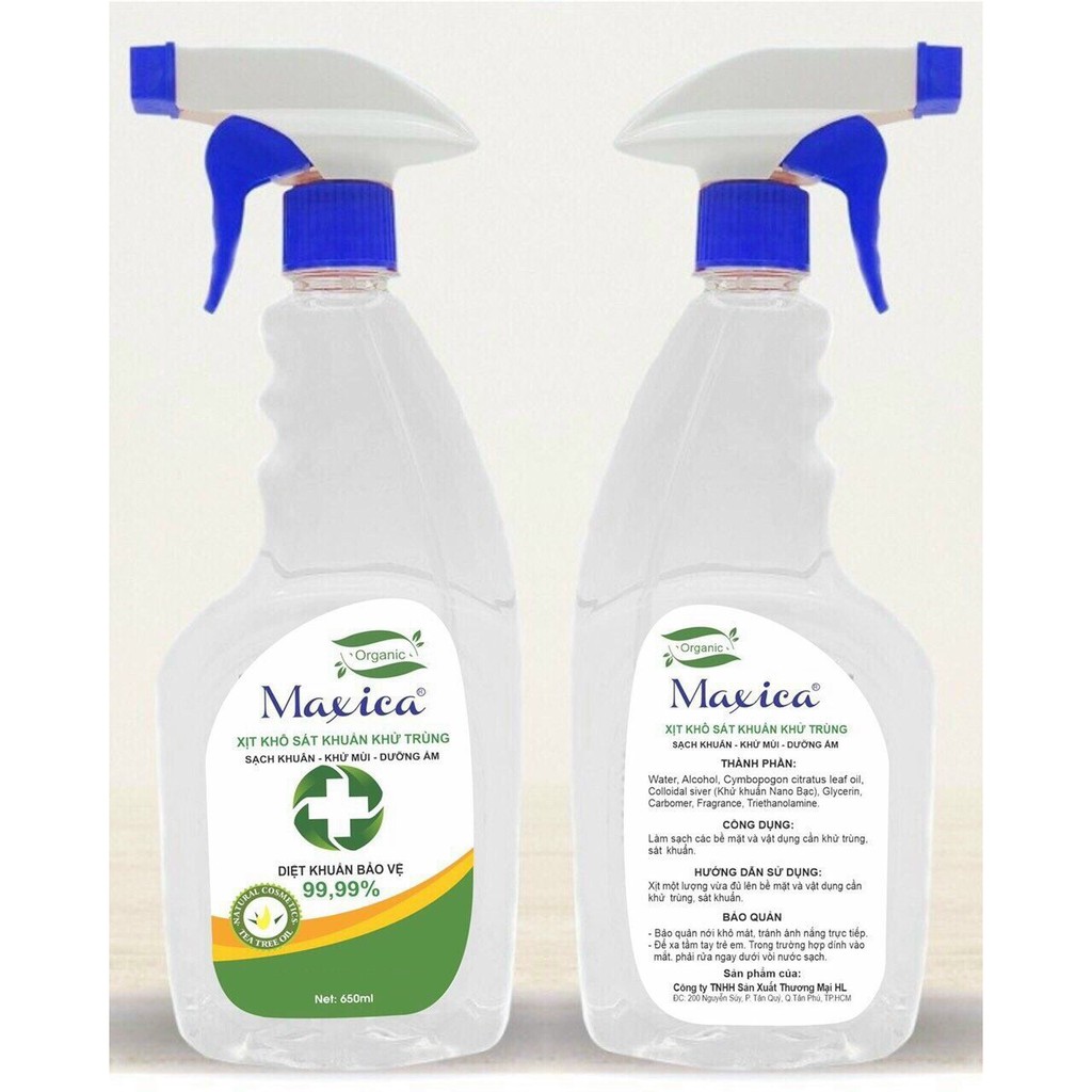 (NOW - GRAB LIÊN QUẬN) - Xịt khô sát khuẩn - khử trùng Maxica 500ml bảo vệ 99.99%