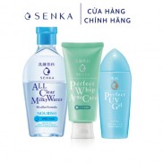 Bộ sản phẩm bảo vệ và giảm mụn Senka( chống nắng UV Gel 80ml+nước sữa tẩy trang Milky 230ml+sữa rửa mặt Acne 100g)_95381