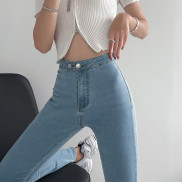 Quần Denim Lưng Cao Co Giãn Phong Cách Mới 45191