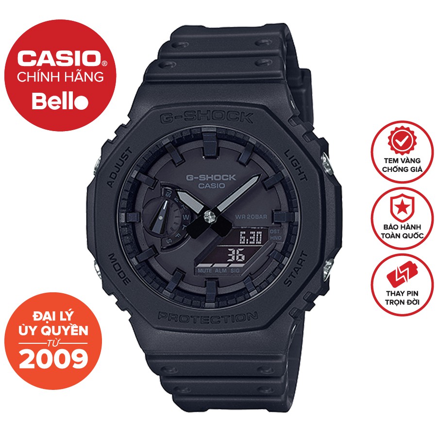 Đồng hồ Nam Dây Nhựa G-Shock GA-2100-1A1 chính hãng bảo hành 5 năm Pin trọn đời