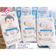 Bỉm Moony Nature dán và quần gồm các size NB63, S58, M46, L36,Xl32