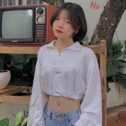 Áo Sweater Croptop Nữ Tay Bồng REPPEI Thu Đông Freesize Ulzzang