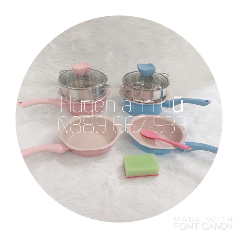 Xoong quấy bột , nồi nấu cháo cho bé có xửng hấp.