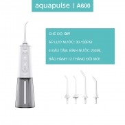 Máy tăm nước Aquapulse A600, chế độ DIY mode 30-120PSI, 250ml, bảo hành 12 tháng đổi mới