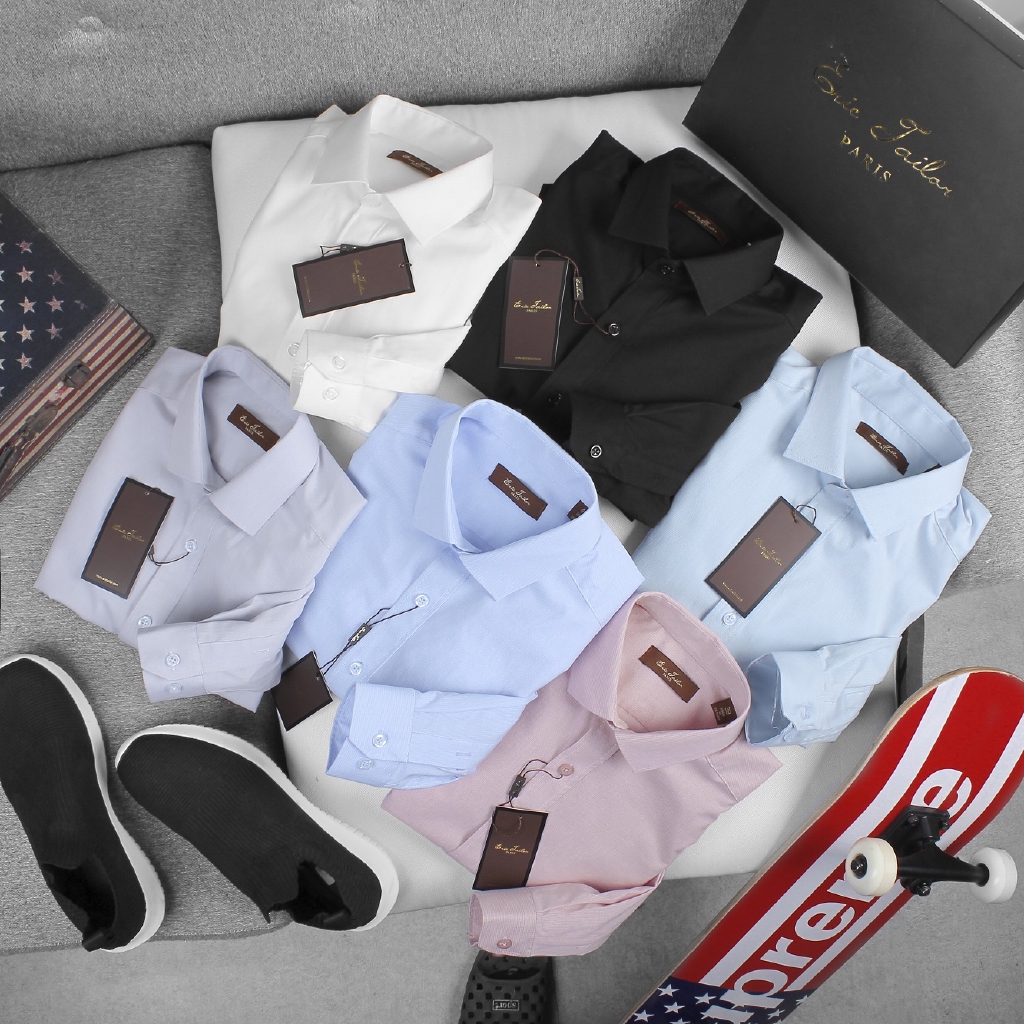 Sơ mi nam Cao Cấp Eric Tailor vải Texture xước chìm , áo sơ mi công sở co giãn SMET21 - Leo Vatino