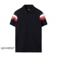 Áo thun polo nam POLOSHIRT đen phối 2 tay cổ bẻ tay ngắn lỡ PLS03D - Leo Vatino