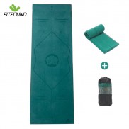 Khăn trải thảm tập yoga in định tuyến chống trơn trượt tặng kèm túi đựng