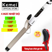 Máy uốn tóc cao cấp Kemei KM-1001A với 4 mức nhiệt độ phù hợp với mọi tình trạng tóc dùng để uốn xoăn, uốn lọn, uốn cụp