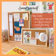 Bảng ghim gỗ bần, treo ảnh, postcard trang trí (Tặng kèm ghim + dây gai + móc)