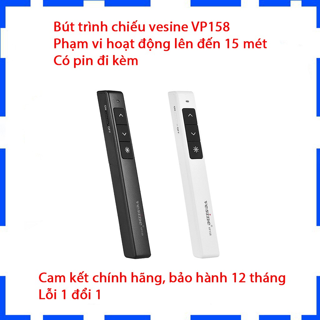 Bút trình chiếu Vesine VP158 - Hỗ trợ giảng dậy cực tốt - Bảo hành 12 tháng - Cam kết lỗi 1 đổi 1