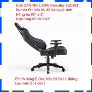 Ghế gaming E-DRA Hercules EGC203 V2 Black - Ghế game tốt - Chất liệu da PU và Foam cao cấp - Bảo