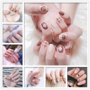 Bộ 14 hình dán móng tay trang trí chống thấm nước phong cách Hàn Quốc xinh xắn