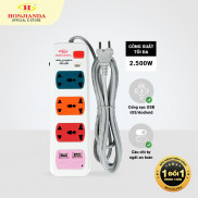 Ổ cắm điện đa năng Có USB Honjianda Mã 02 Dây 3m - an toàn chống quá tải