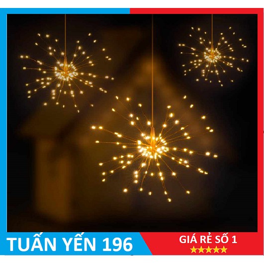 Dây đèn Led pháo hoa firework 500 bóng ánh vàng - 5 chùm