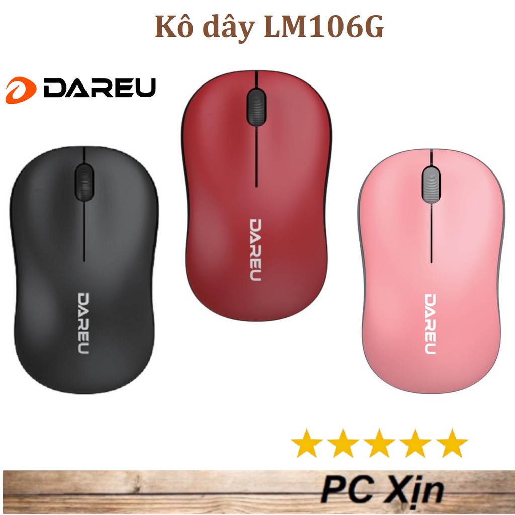 Chuột Không Dây DAREU LM106G Black/Pink/red